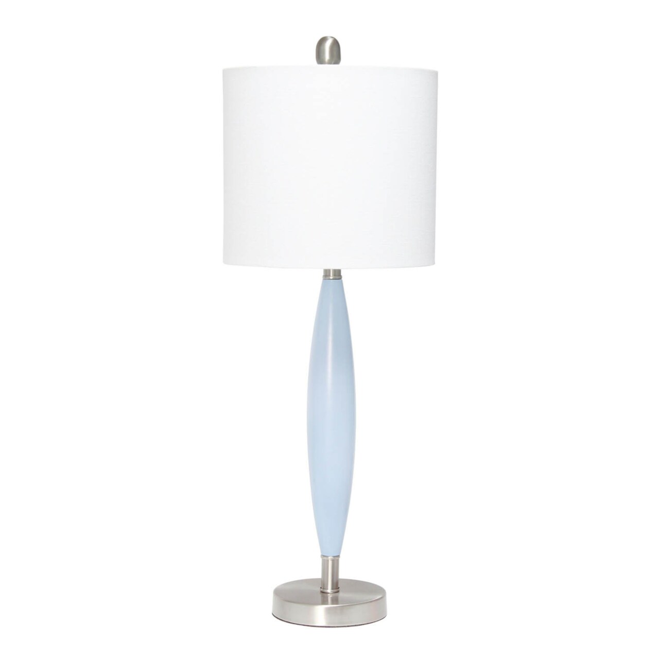Lalia Home Decorative Stylus Table Lamp with White Fabric Shade, Blue